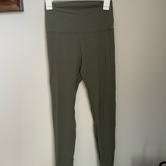 Olive Green High-Waisted Leggings - Picture 3 of 6